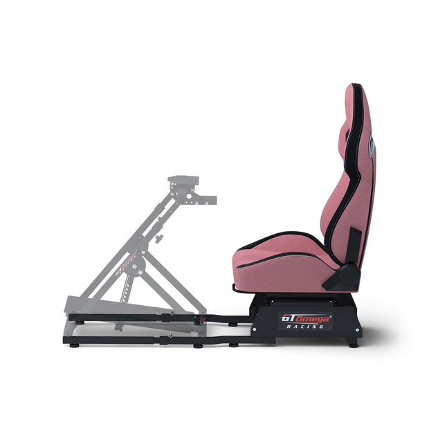 Apex Rear Seat Frame with Pink RS12 Racing Seat Mounted to an Apex Wheel Stand Side View