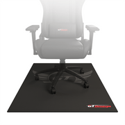 Black trim Floor Pad For Gaming and office chairs with chair on top