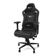 Black Leather SPORT Series Gaming Chair with cushions front angle