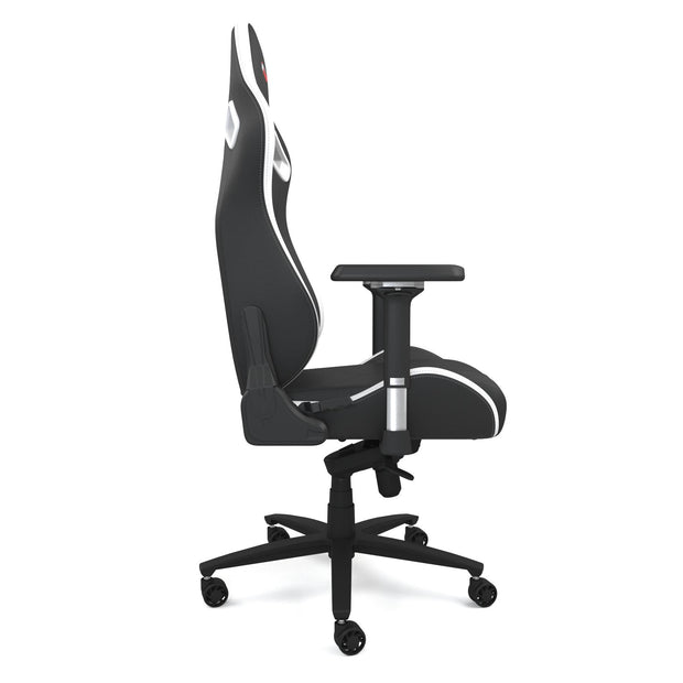 White Leather SPORT Series Gaming Chair side