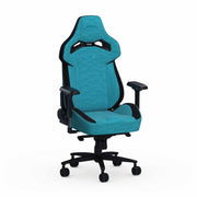 Teal Fabric Zephyr gaming chair front right angle