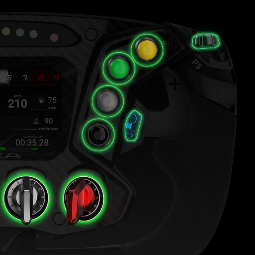 Ergonomic button and knob layout with 72 programmable inputs