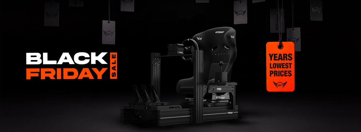 Shop GT Omega Black Friday deals on sim racing cockpits, wheel stands, seats, accessories and MOZA Racing hardware.