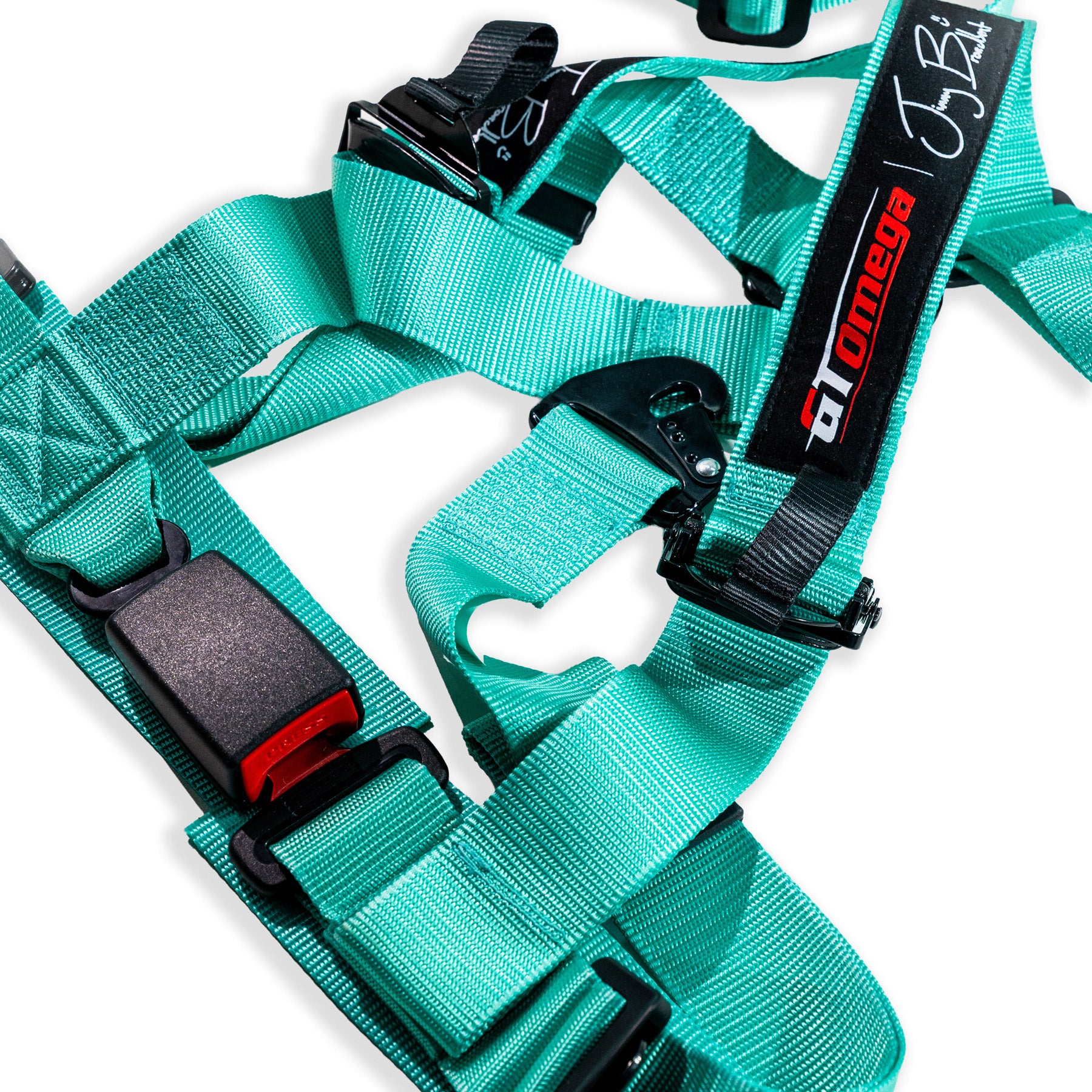 50 CALIBER RACING 4-Point Harness Seat Belt For SXS Off-Road - Push Button, Multiple Colors