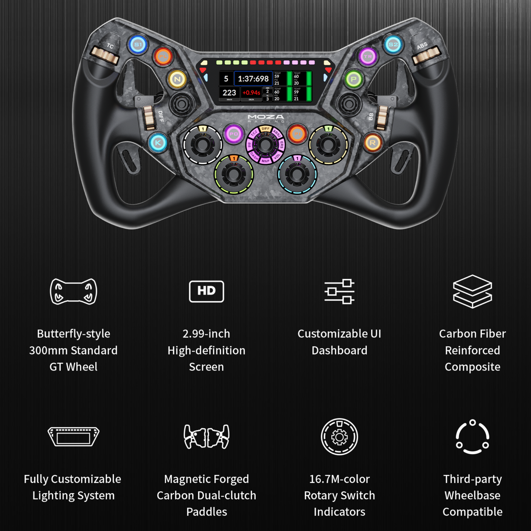 Ks Pro Rear MOZA Racing KS Pro Steering Wheel for Sim Racing | GT Omega – GT Omega UK