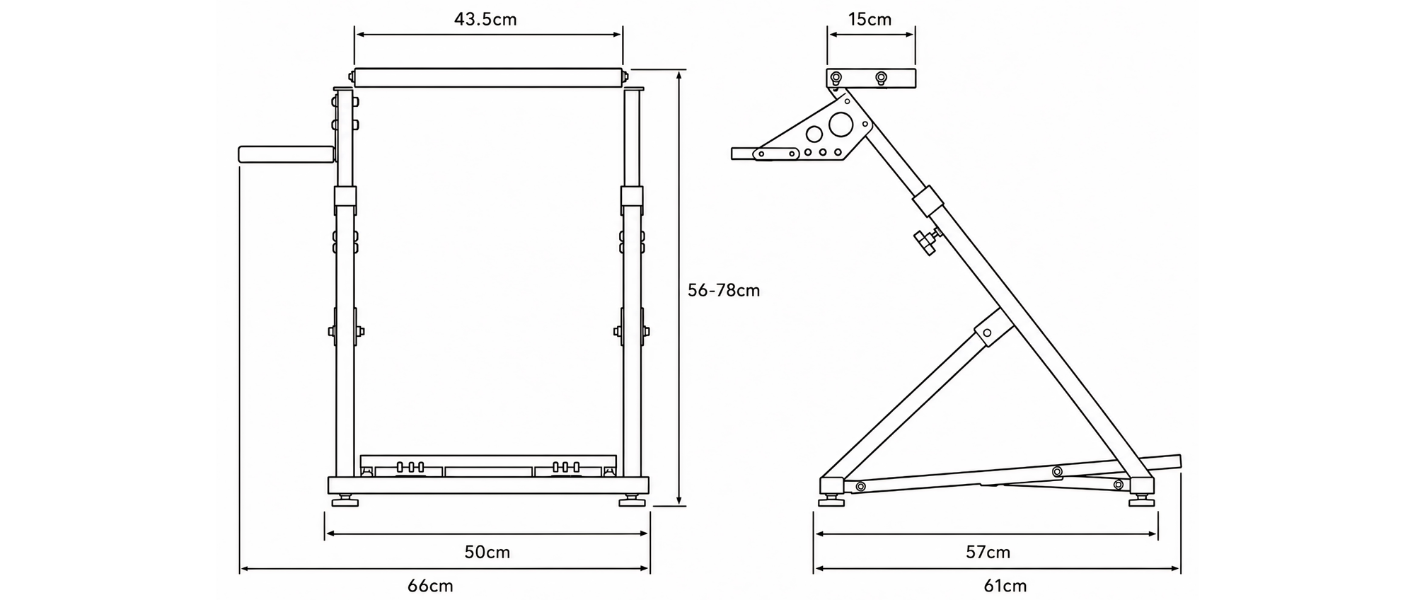 PRO Wheel Stand dimensions