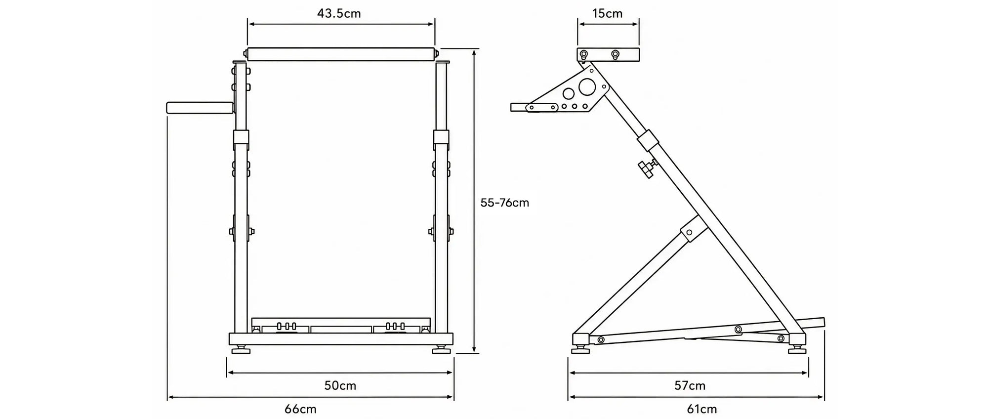 PRO Wheel Stand dimensions