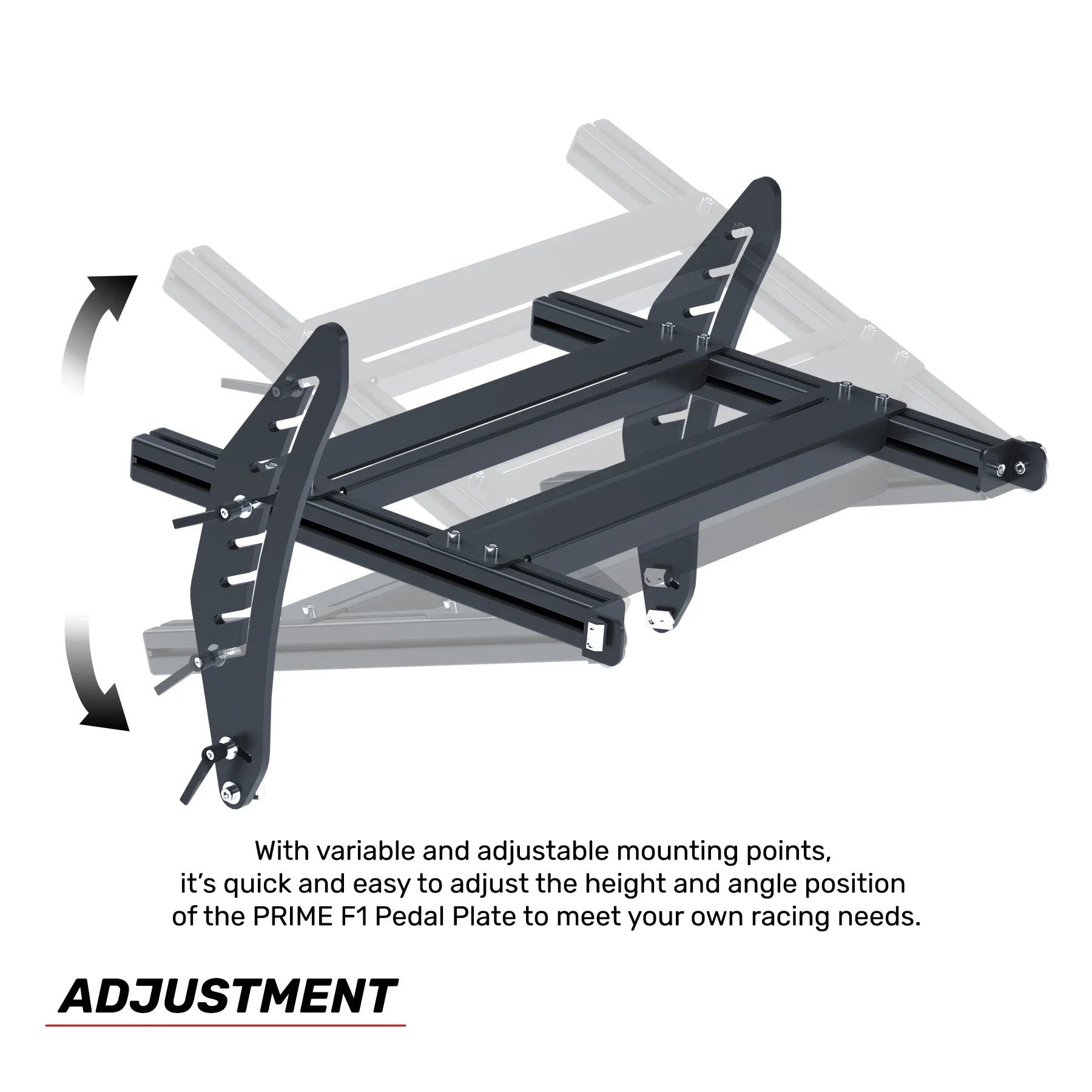 sim racing pedal height PRIME Formula Pedal Mounting System for Sim Racing