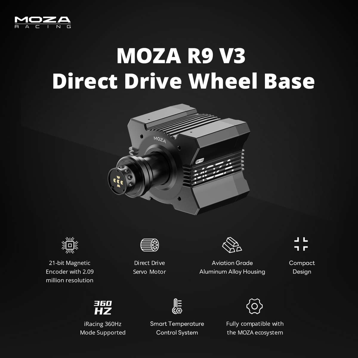 R9 Wheel Base V3 for Sim Racing by MOZA Racing | GT Omega – GT Omega UK