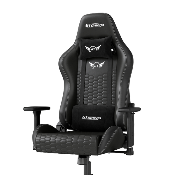 GT Omega PRO Series Gen 2 gaming chair in black leather – front view