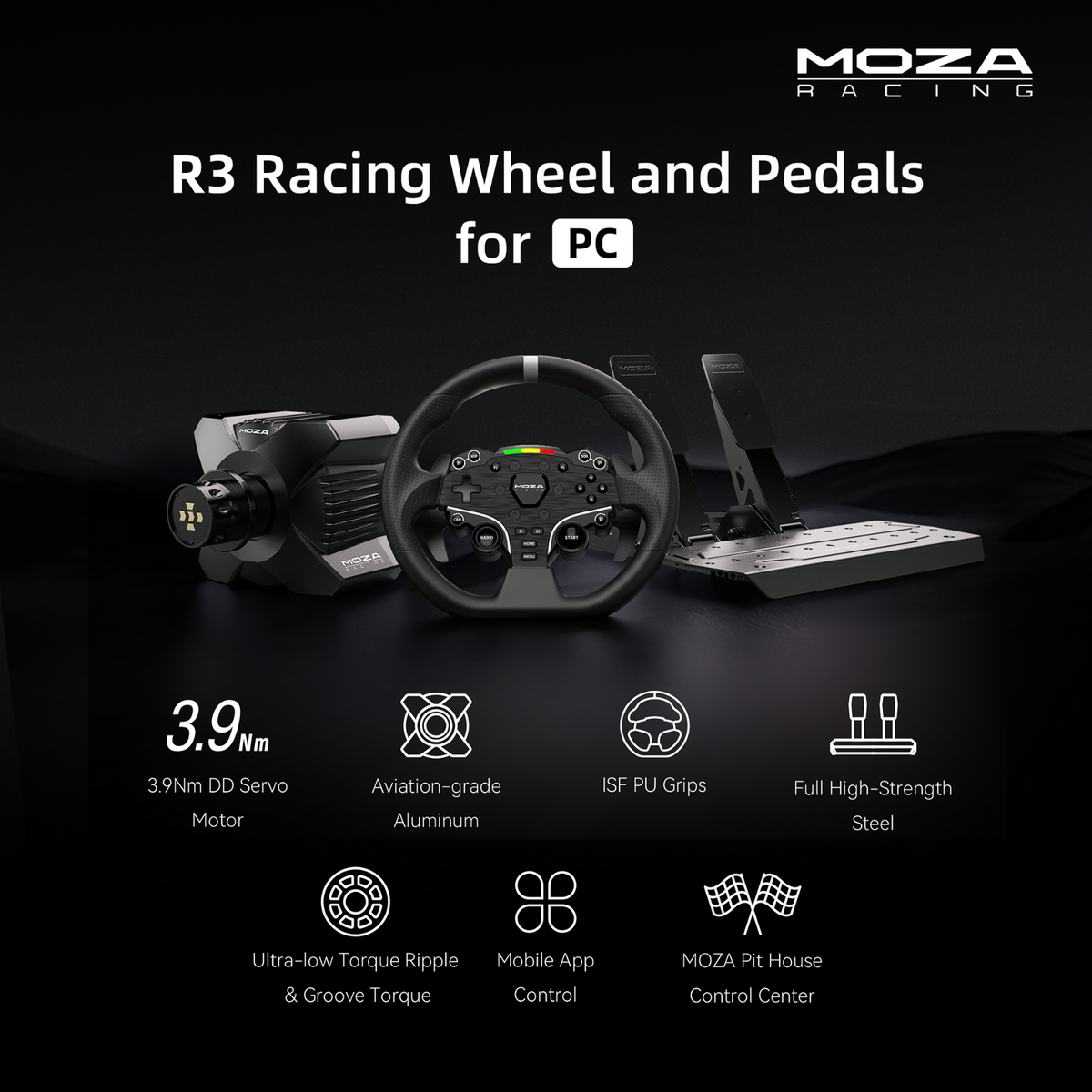 MOZA RACING R3 Racing Wheel and Pedals for PC – GT Omega UK