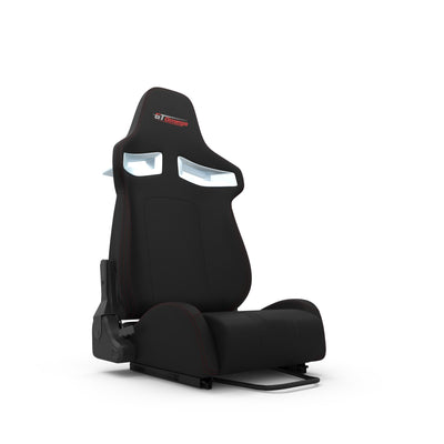 RS9 Black leather racing seat front angle