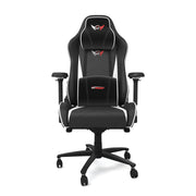 White leather Pro XL gaming chair with cushions front