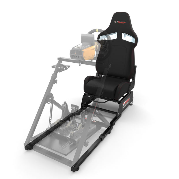 Apex Rear Seat Frame with RS9 Racing Seat Mounted to an Apex Wheel Stand Front Angle View