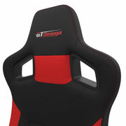 Close up of RS6 Red Leather Racing Seat headrest