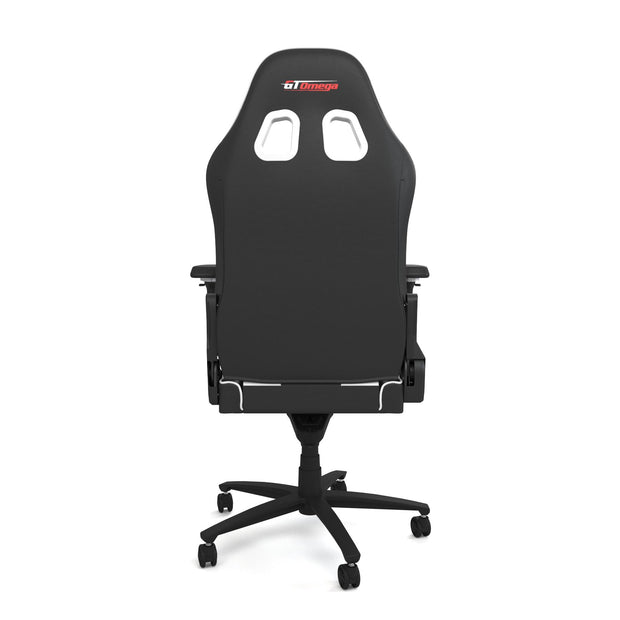 White leather Pro XL gaming chair rear