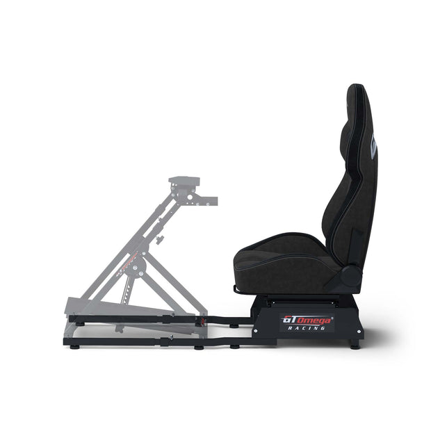 Apex Rear Seat Frame with Black RS12 Racing Seat Mounted to an Apex Wheel Stand Side View
