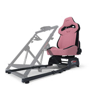 Apex Rear Seat Frame with Pink RS12 Racing Seat Mounted to an Apex Wheel Stand Front Angle View