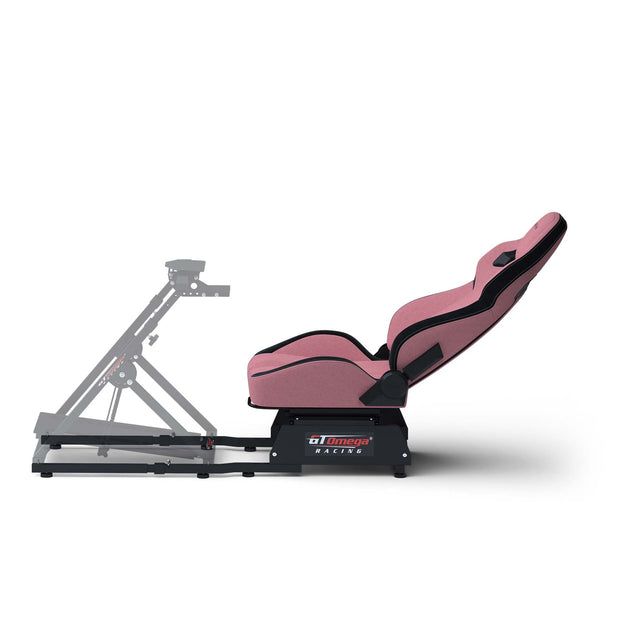 Apex Rear Seat Frame with Pink RS12 Reclined Racing Seat Mounted to an Apex Wheel Stand