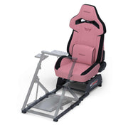 Apex Rear Seat Frame with Pink RS12 Racing Seat Mounted to an Apex Wheel Stand Front Angle View 2