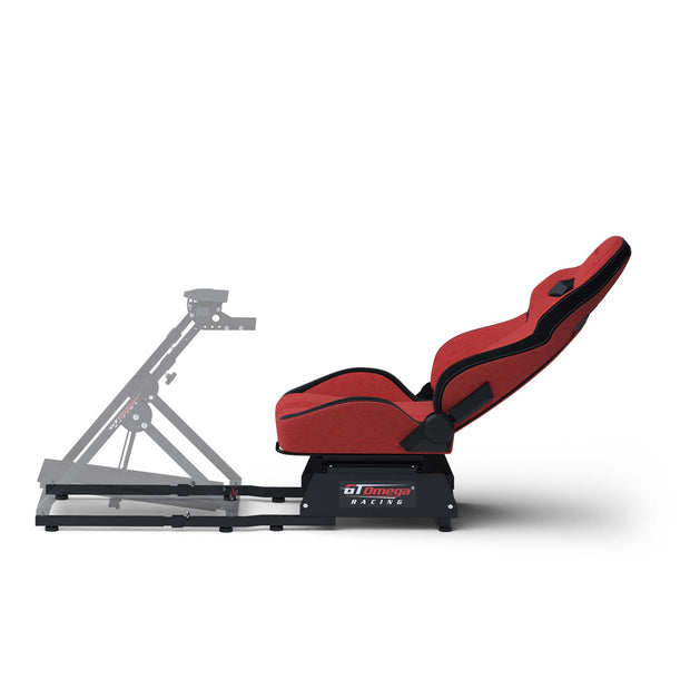 Apex Rear Seat Frame with Red RS12 Reclined Racing Seat Mounted to an Apex Wheel Stand