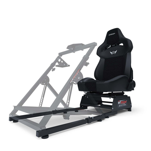 Apex Rear Seat Frame with Carbon RS12 Racing Seat Mounted to an Apex Wheel Stand Front Angle View