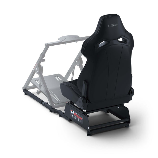 Apex Rear Seat Frame with Carbon RS12 Racing Seat Mounted to an Apex Wheel Stand Rear Angle View