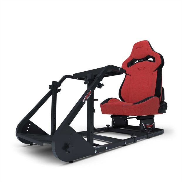 ART Simulator Cockpit with Red RS12 Racing Seat High front angle view