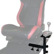Close up PRO Simulator Gearshifter Mount V2 left side with gear shifter mounted