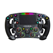 MOZA Racing FSR Formula Wheel Front view with RGB lit up