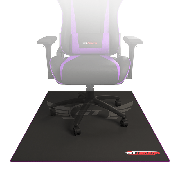 Purple trim Floor Pad For Gaming and office chairs with chair on top