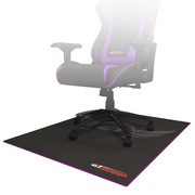 Purple trim Floor Pad For Gaming and office chairs side angle with chair on top