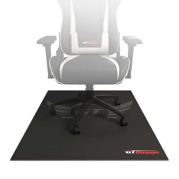 White trim Floor Pad For Gaming and office chairs with chair on top