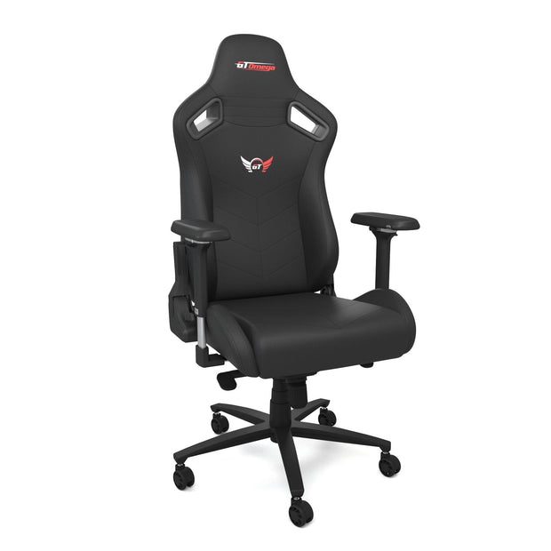 Black Leather SPORT Series Gaming Chair front angle