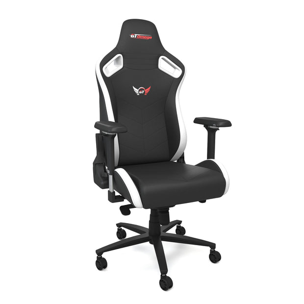 White Leather SPORT Series Gaming Chair front angle