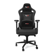 Black Leather SPORT Series Gaming Chair with cushions front