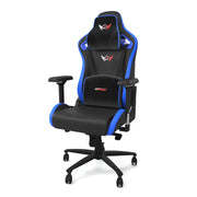 Blue Leather SPORT Series Gaming Chair with cushions front angle