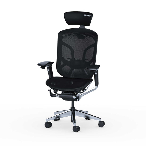 black Xayo ergonomic office  chair front left angle