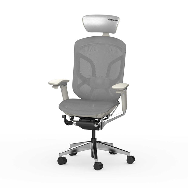 Cream Xayo ergonomic office chair front left angle