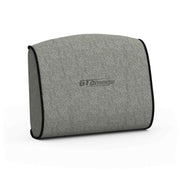 grey fabric, memory foam lumbar cushion