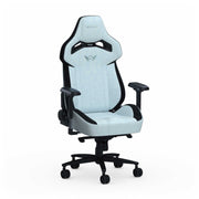 Light Blue Fabric Zephyr gaming chair front right angle