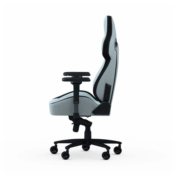 Light Blue Fabric Zephyr gaming chair left side