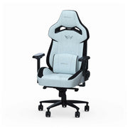 Light Blue Fabric Zephyr gaming chair front left angle