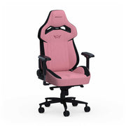 Pink Fabric Zephyr gaming chair front right angle