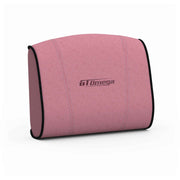 Pink fabric, memory foam lumbar cushion