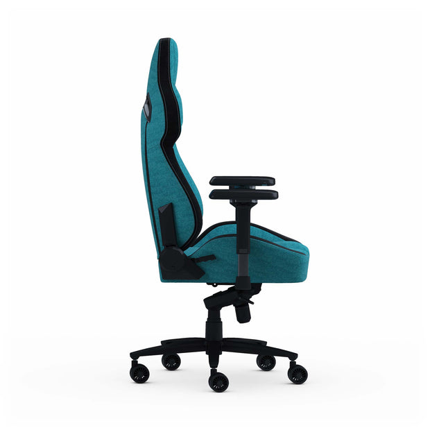 Teal Fabric Zephyr gaming chair right side