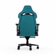 Teal Fabric Zephyr gaming chair rear